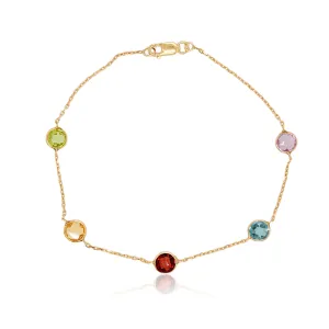 14K 5mm Multicolor Gemstone Bracelet