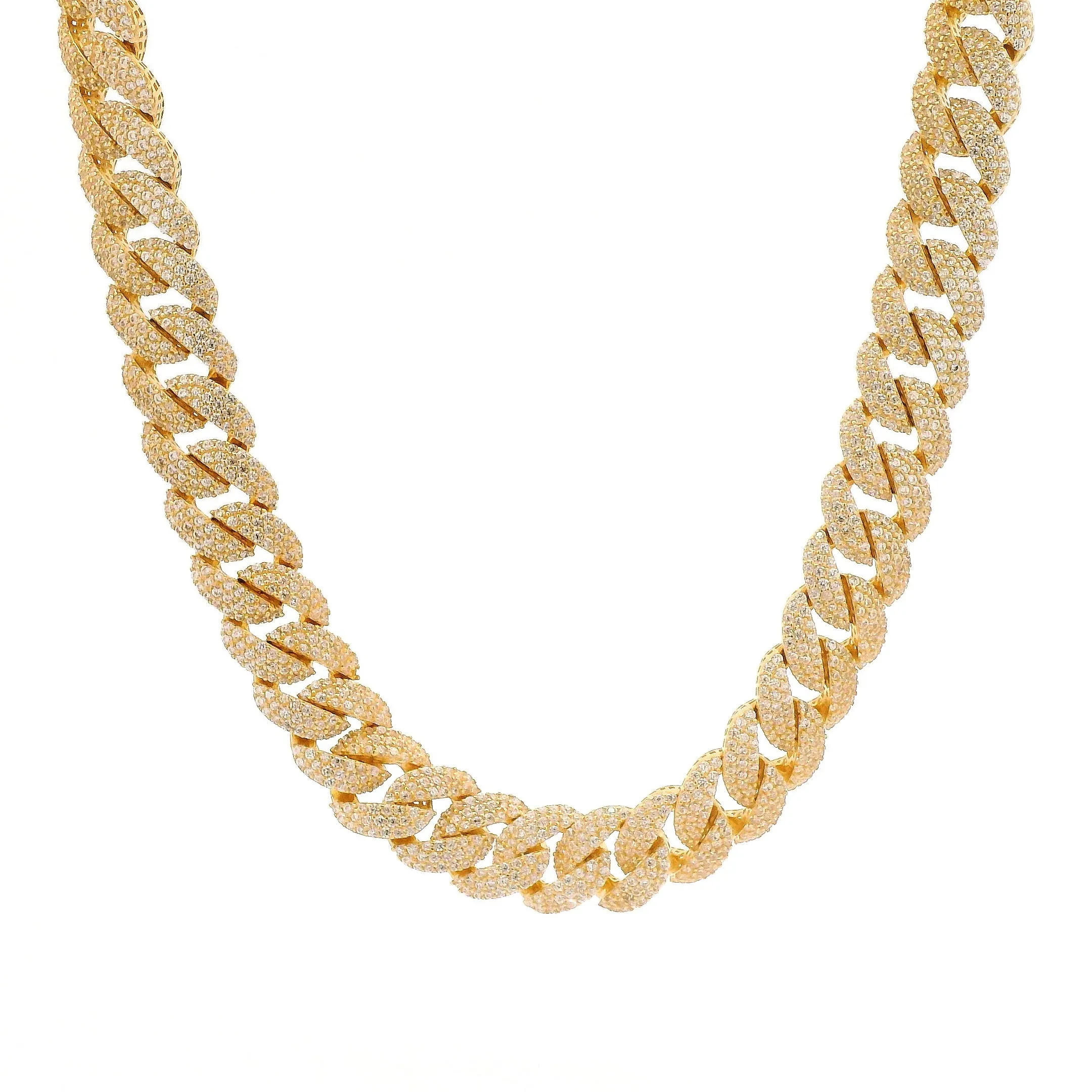 14K Hollow Cuban Choker Full CZ Monaci Chelsea (10MM - 18" Inches) JTJ™