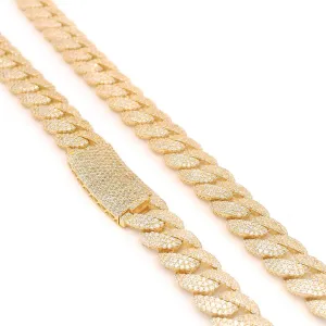14K Hollow Cuban Choker Full CZ Monaci Chelsea (10MM - 18" Inches) JTJ™