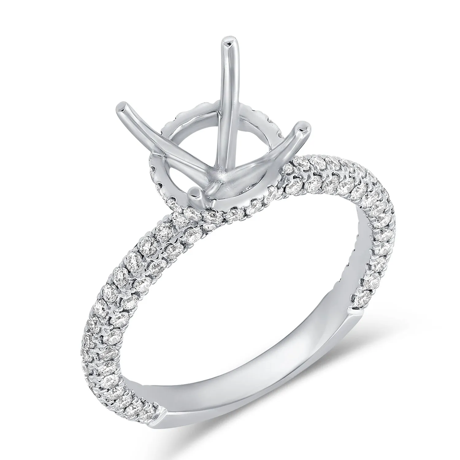 14K Yellow Gold Diamond Round Under Halo Mounting