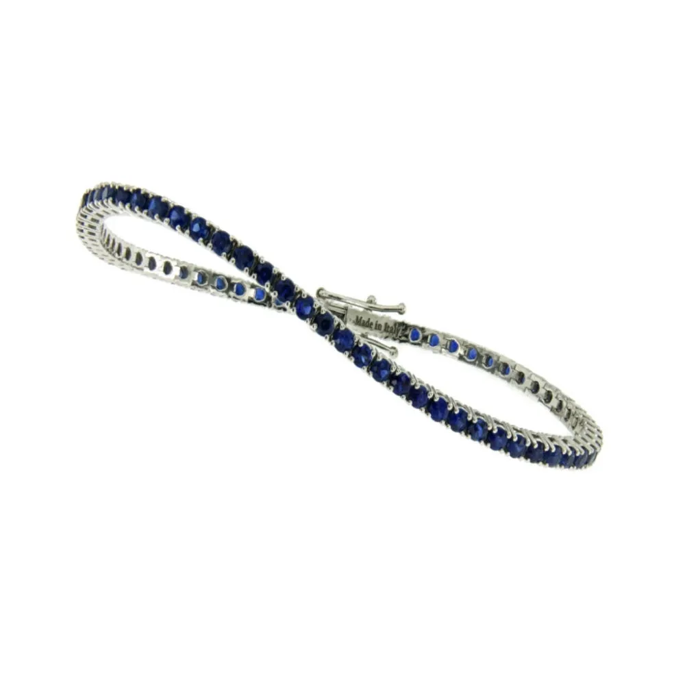 18ct White Gold Sapphire Tennis Bracelet - 2.60ct