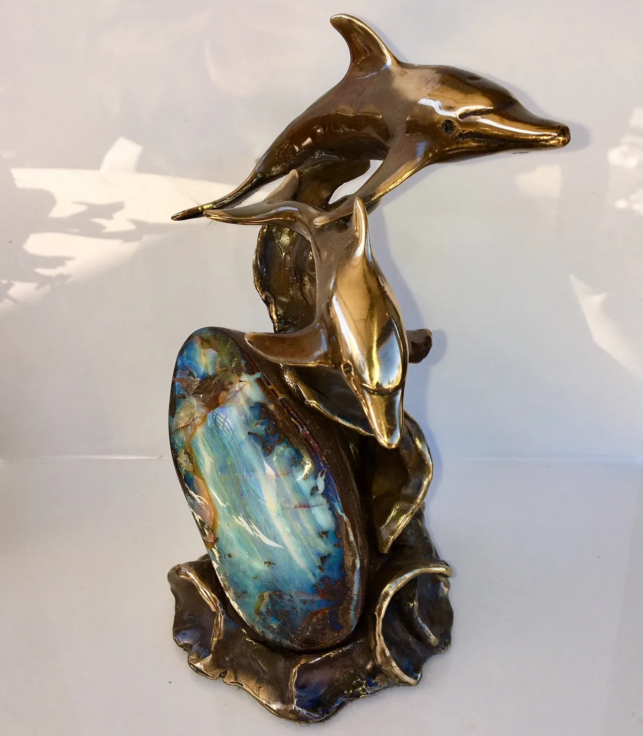 2 Dolphins on Boulder opal