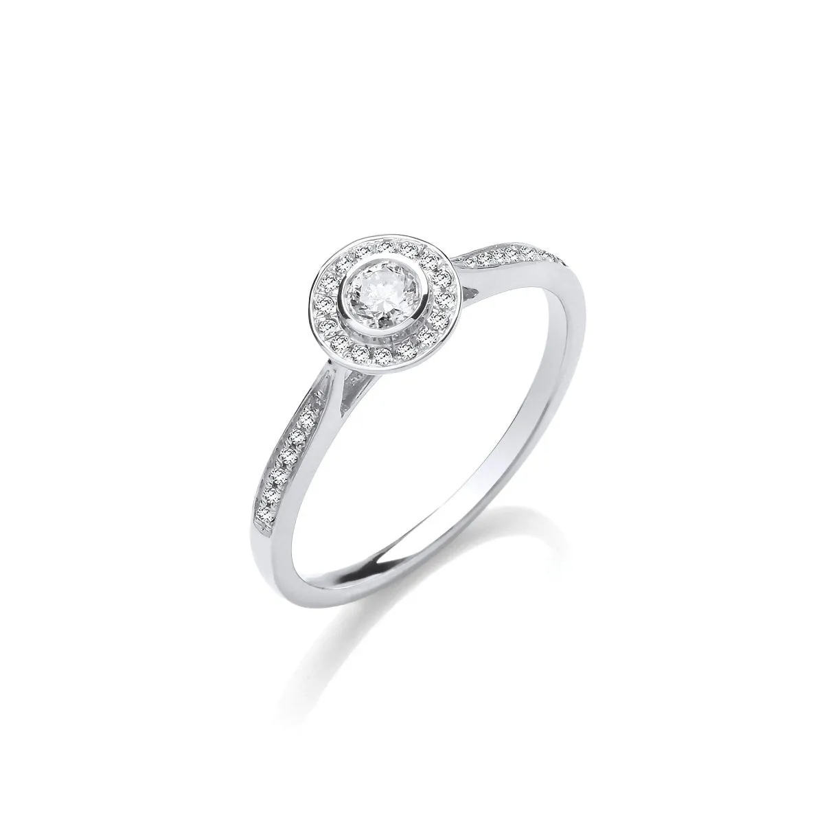 9ct White Gold 0.25ct Diamond Engagement Ring