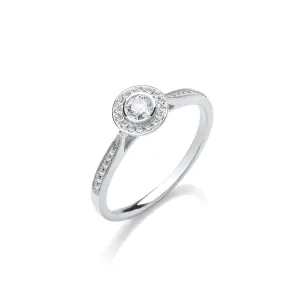 9ct White Gold 0.25ct Diamond Engagement Ring