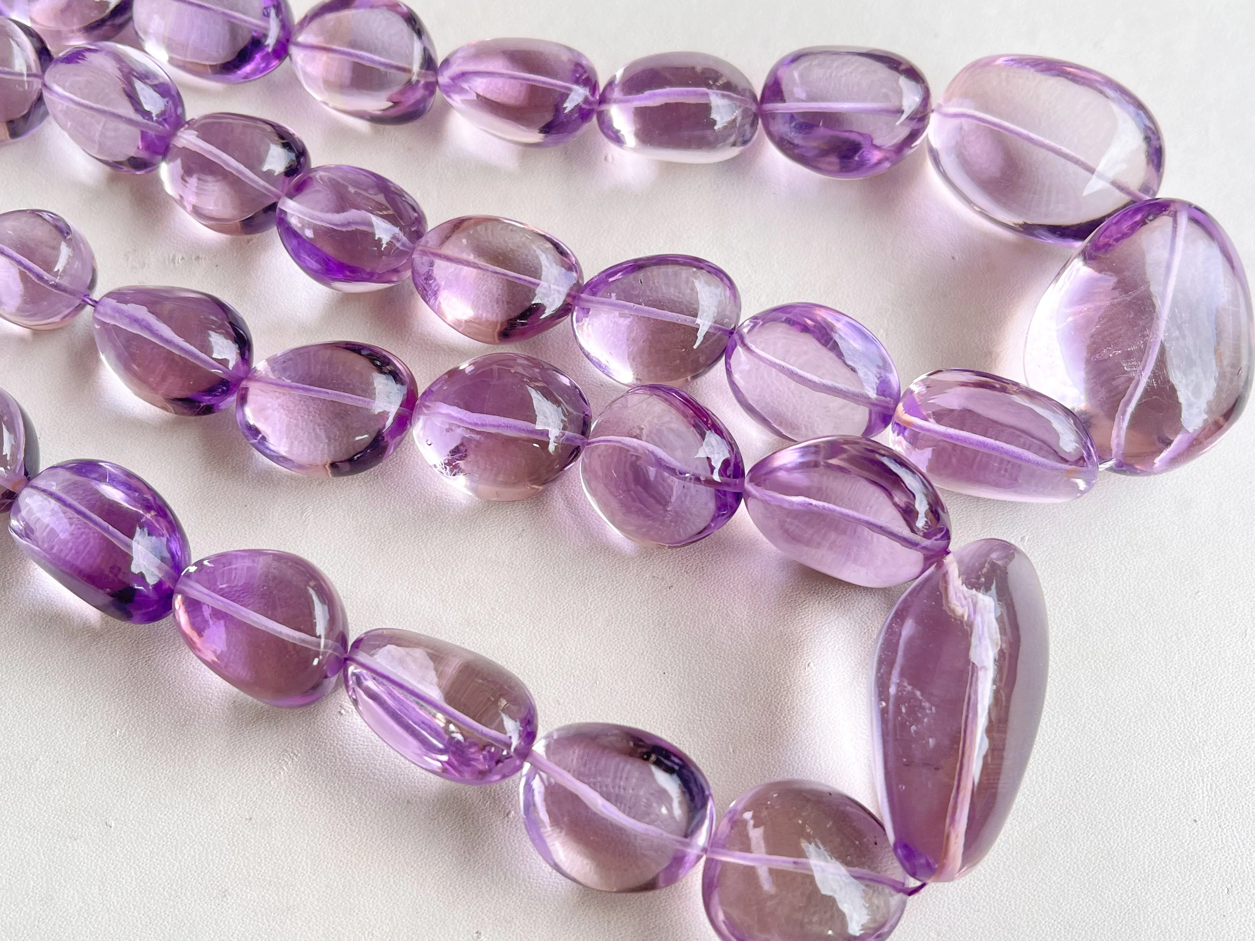 AAA Natural Pink Amethyst Smooth Big Tumble Shape Clear Quality Beads