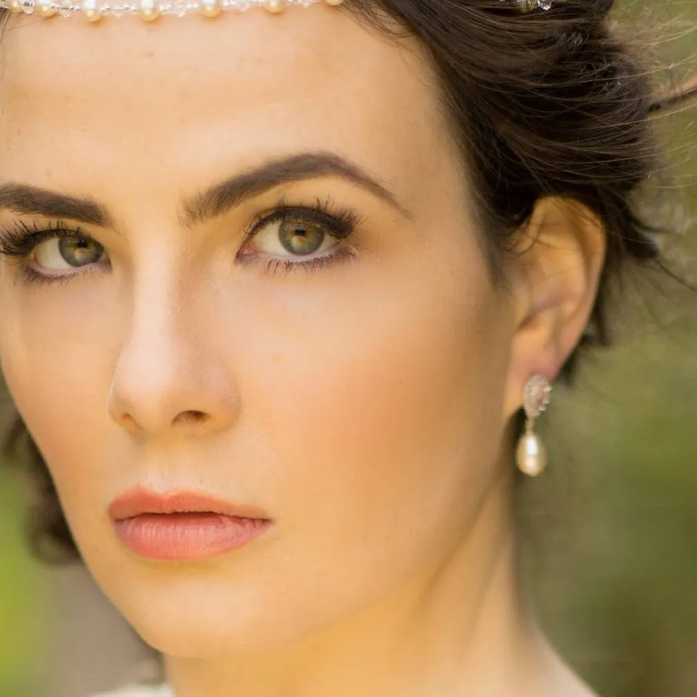 Alisha, Teardrop Pearl Silver Earrings