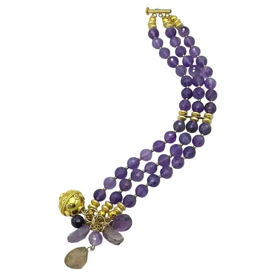 Amethyst Multipal Strand Bracelet-2