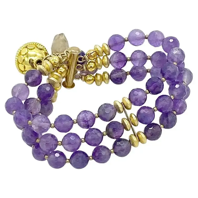 Amethyst Multipal Strand Bracelet-2