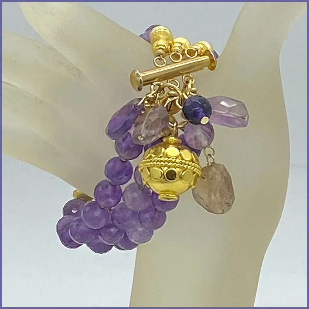 Amethyst Multipal Strand Bracelet-2