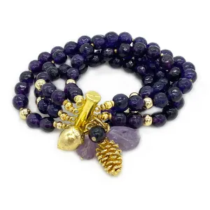 Amethyst Multipal Strand Bracelet