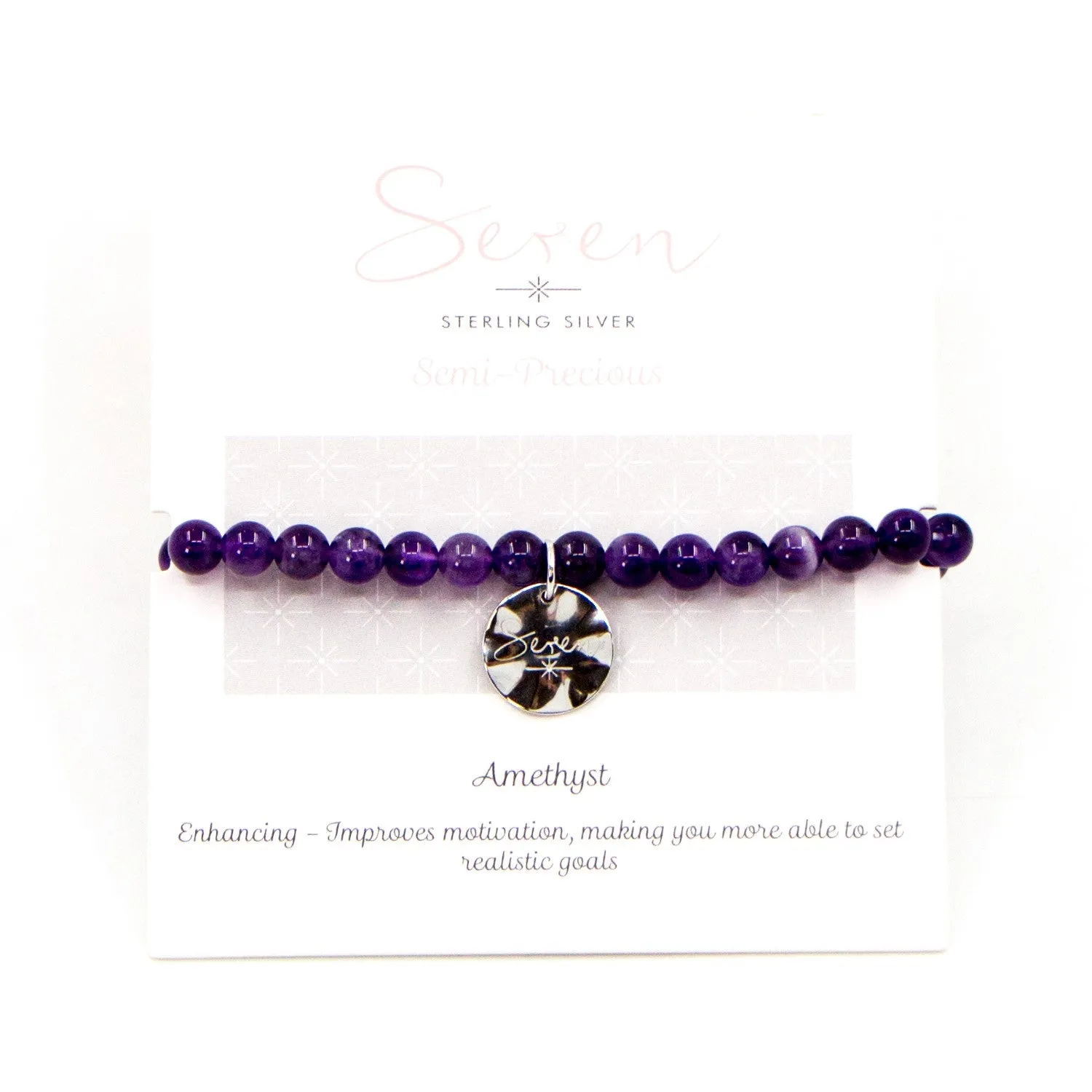 Amethyst semi precious bracelets with sterling silver tag