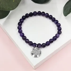 Amethyst semi precious bracelets with sterling silver tag