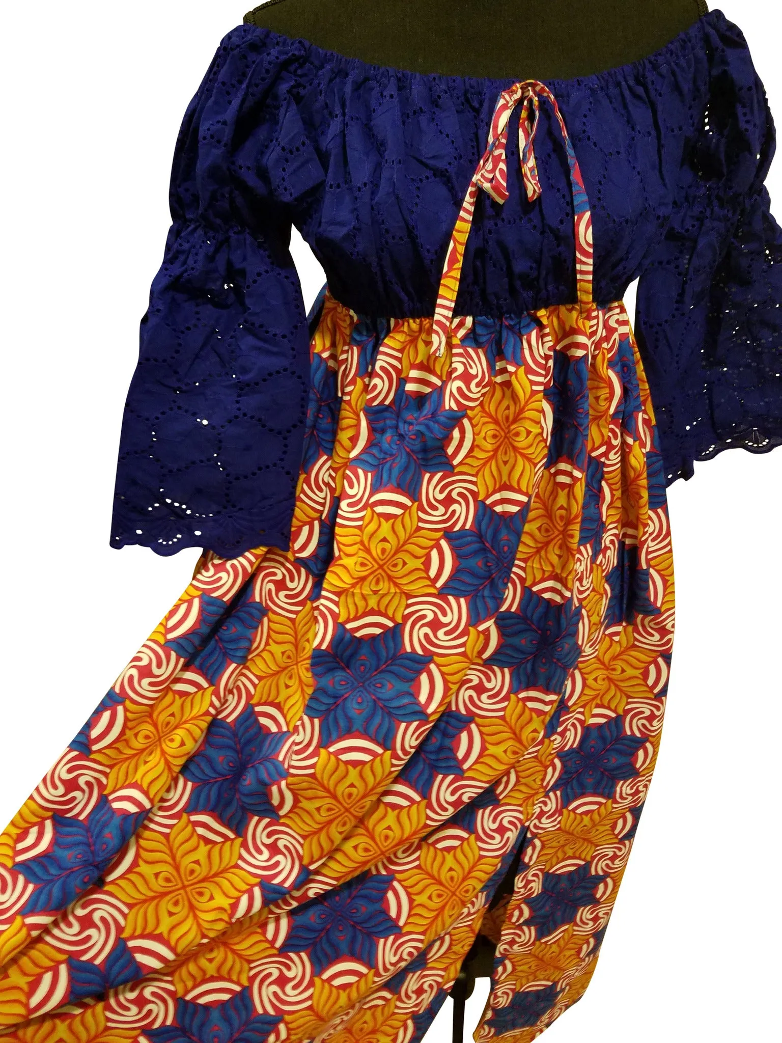 Ankara-Stone Lace Dress Long