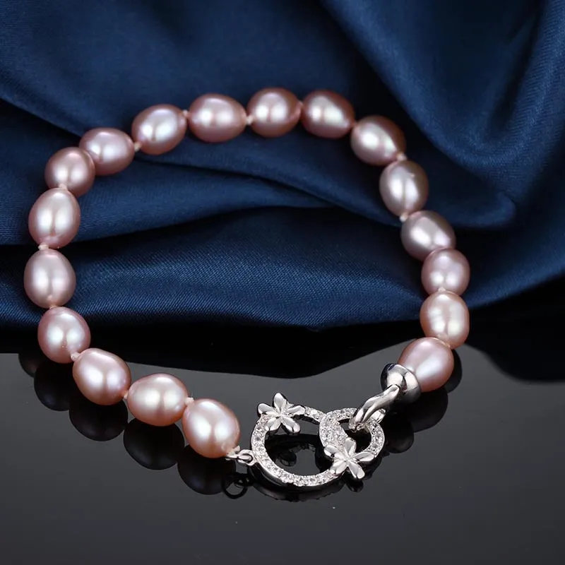 Beauty Flower Natural Freshwater Pearl Bracelet
