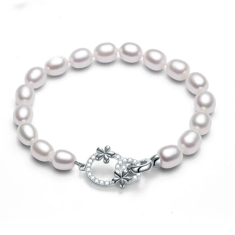 Beauty Flower Natural Freshwater Pearl Bracelet