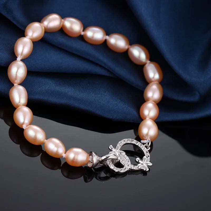 Beauty Flower Natural Freshwater Pearl Bracelet