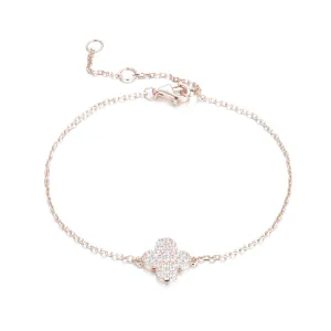 CARMEN CRYSTAL CLOVER ROSE GOLD BRACELET