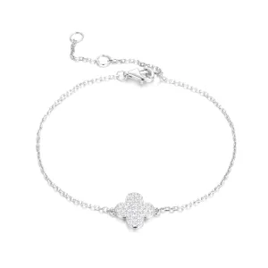 CARMEN CRYSTAL CLOVER SILVER BRACELET