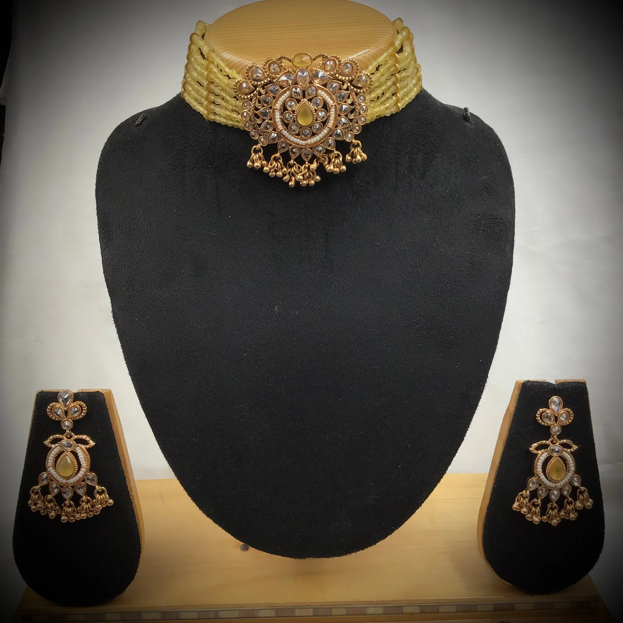 Choker Gold Look Necklace Set 3576-28