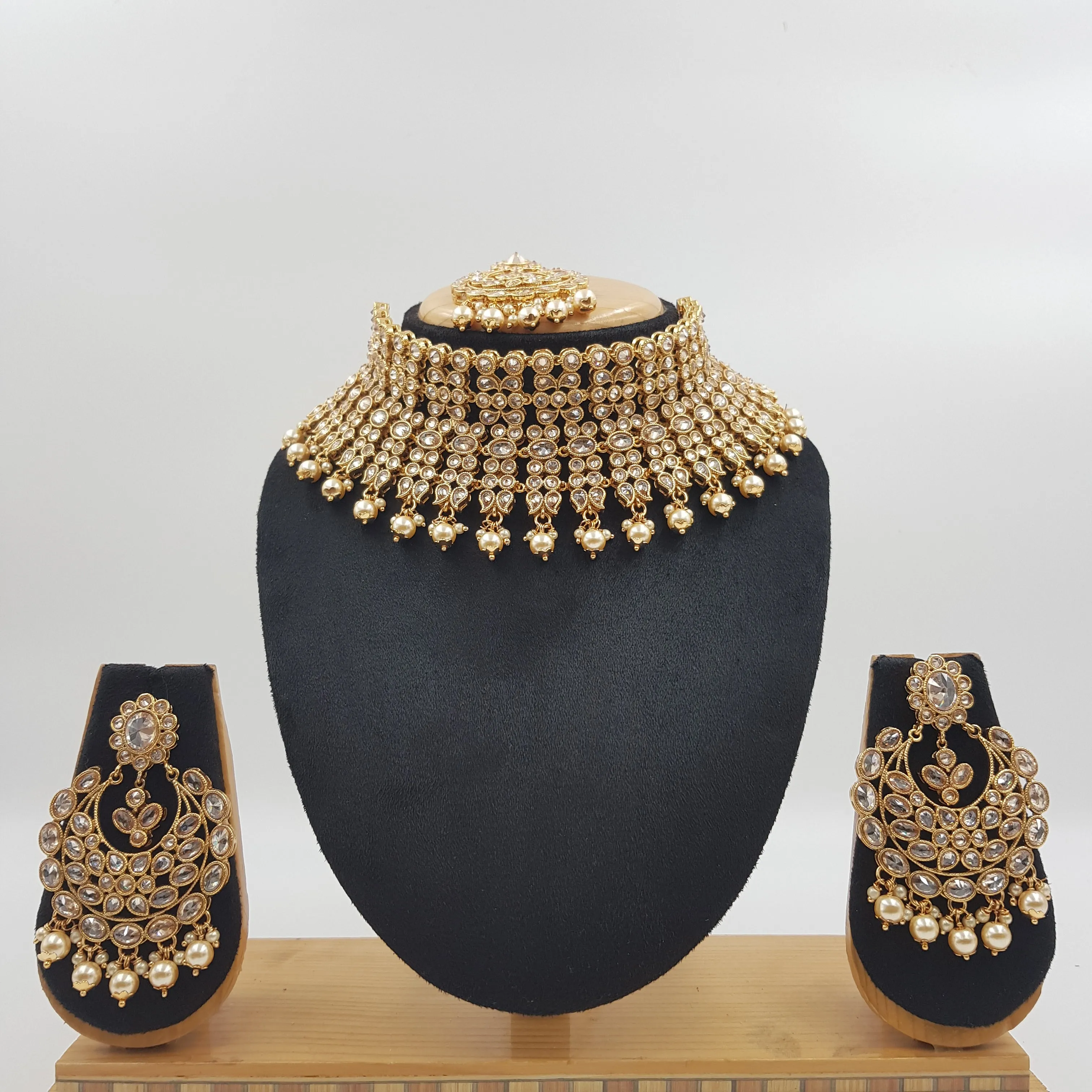 Choker Gold Look Necklace Set 4638-33