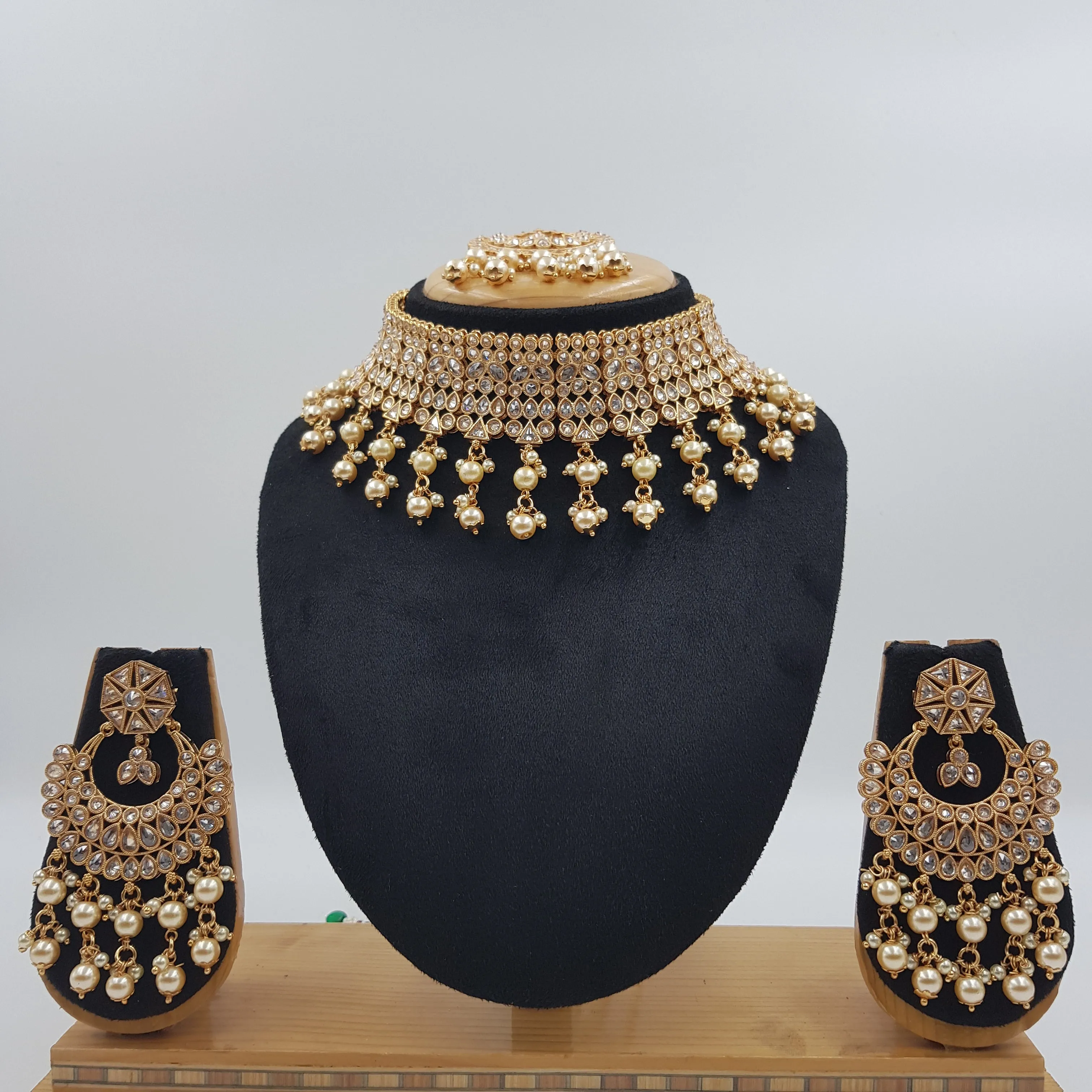 Choker Gold Look Necklace Set 4640-33