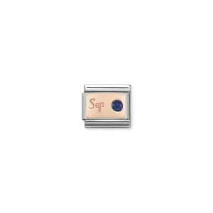 Classic September Birthday Link - Rose Gold/Sapphire - 430508/09