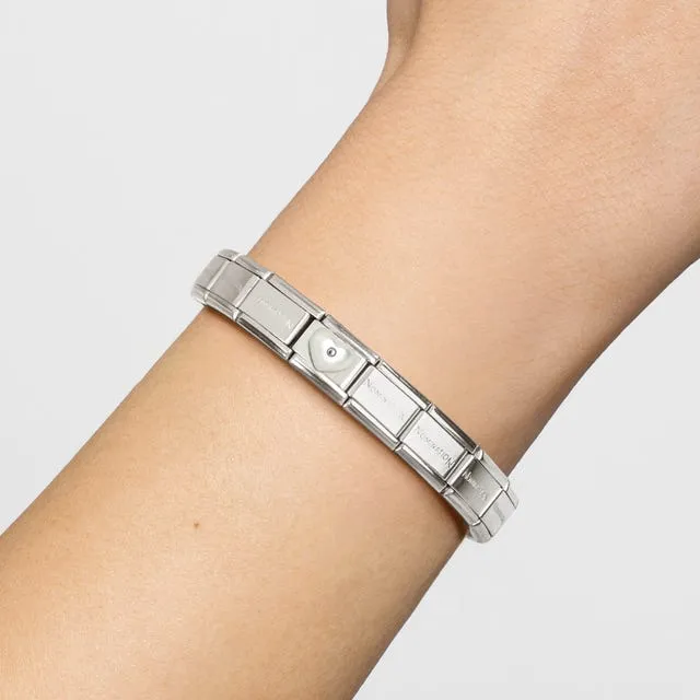 Composable Classic Mother Of Pearl Heart Link - Silver - 330509/17