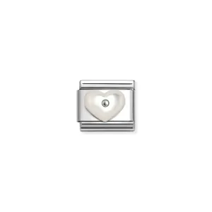 Composable Classic Mother Of Pearl Heart Link - Silver - 330509/17