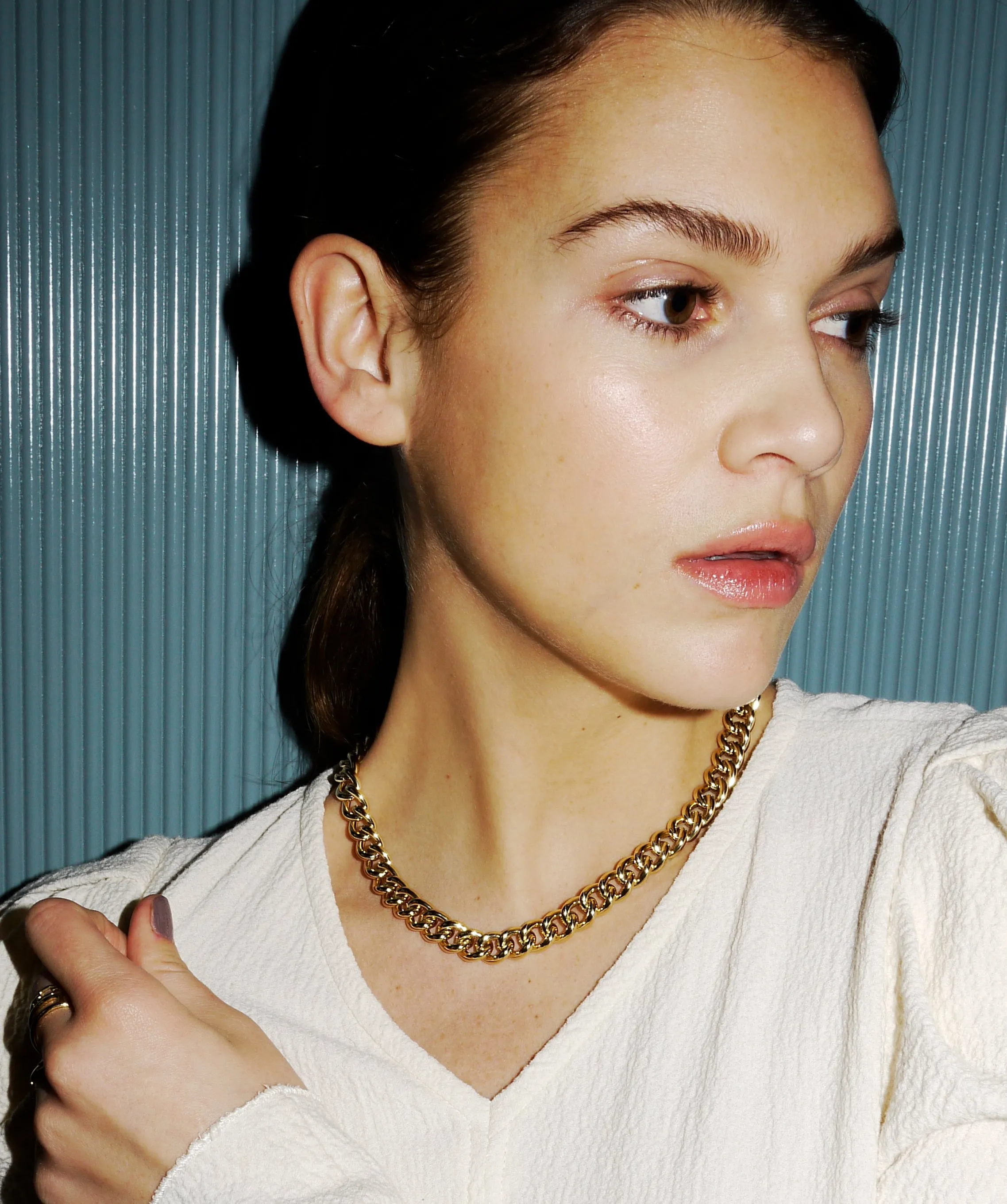 Curb Gold Choker - 10mm - Gelbgold