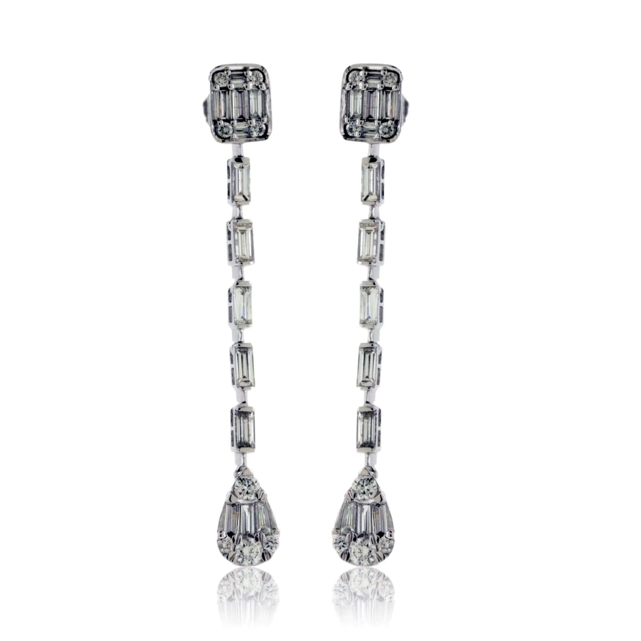 Diamond Line Drop Earrings