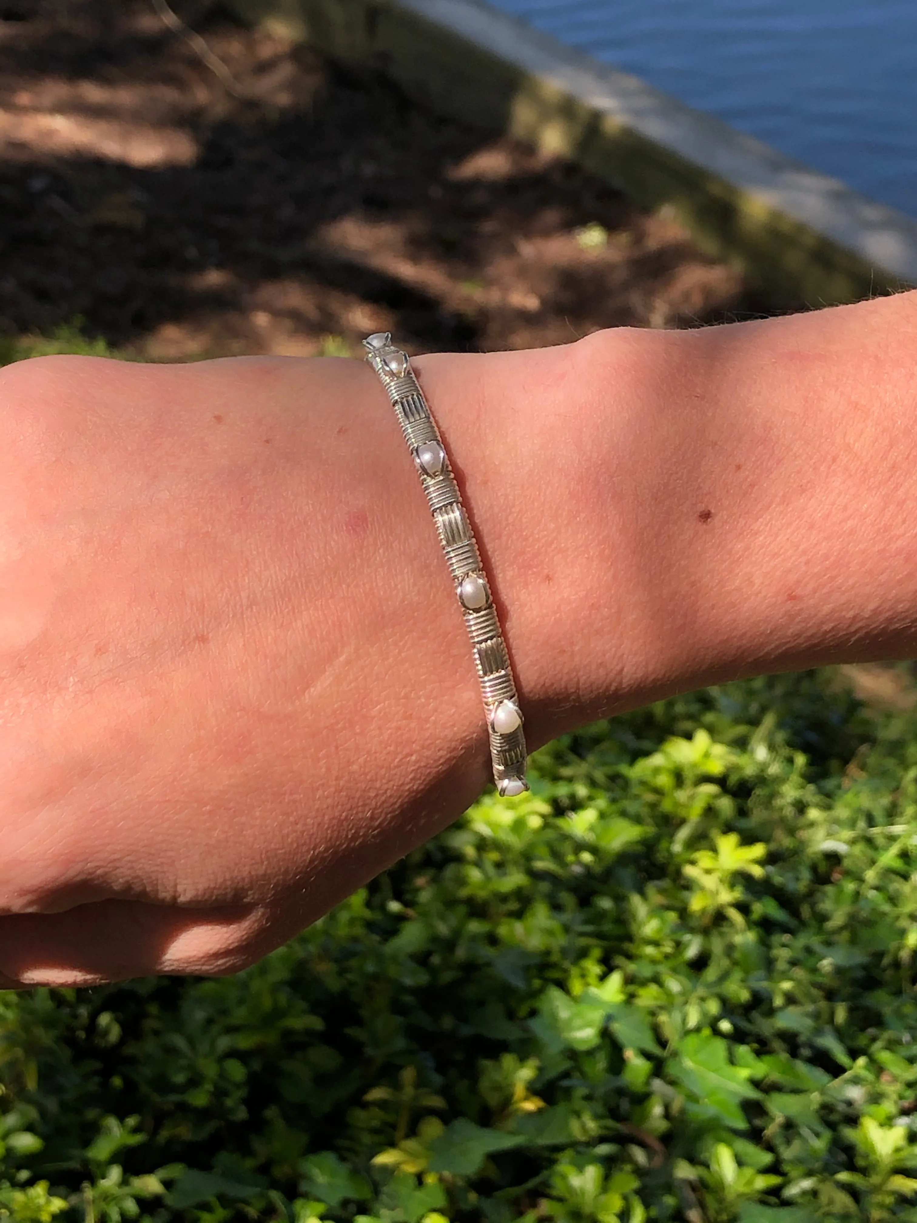 Fresh Water Pearl Classic Bangle Bracelet