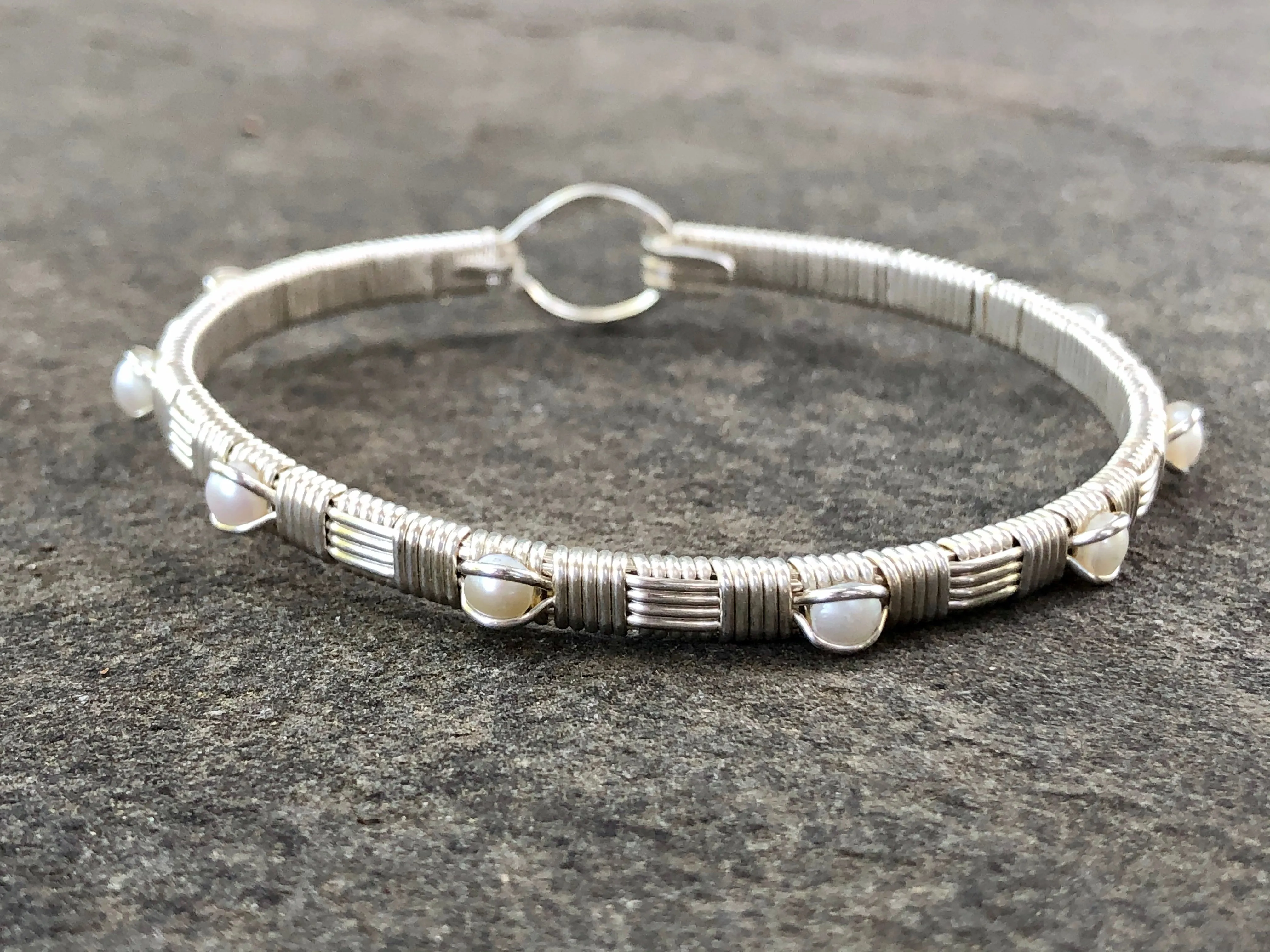 Fresh Water Pearl Classic Bangle Bracelet