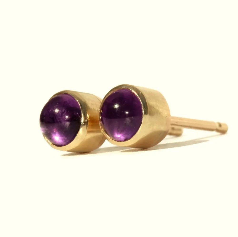 Gold Wild Flower Amethyst Earrings