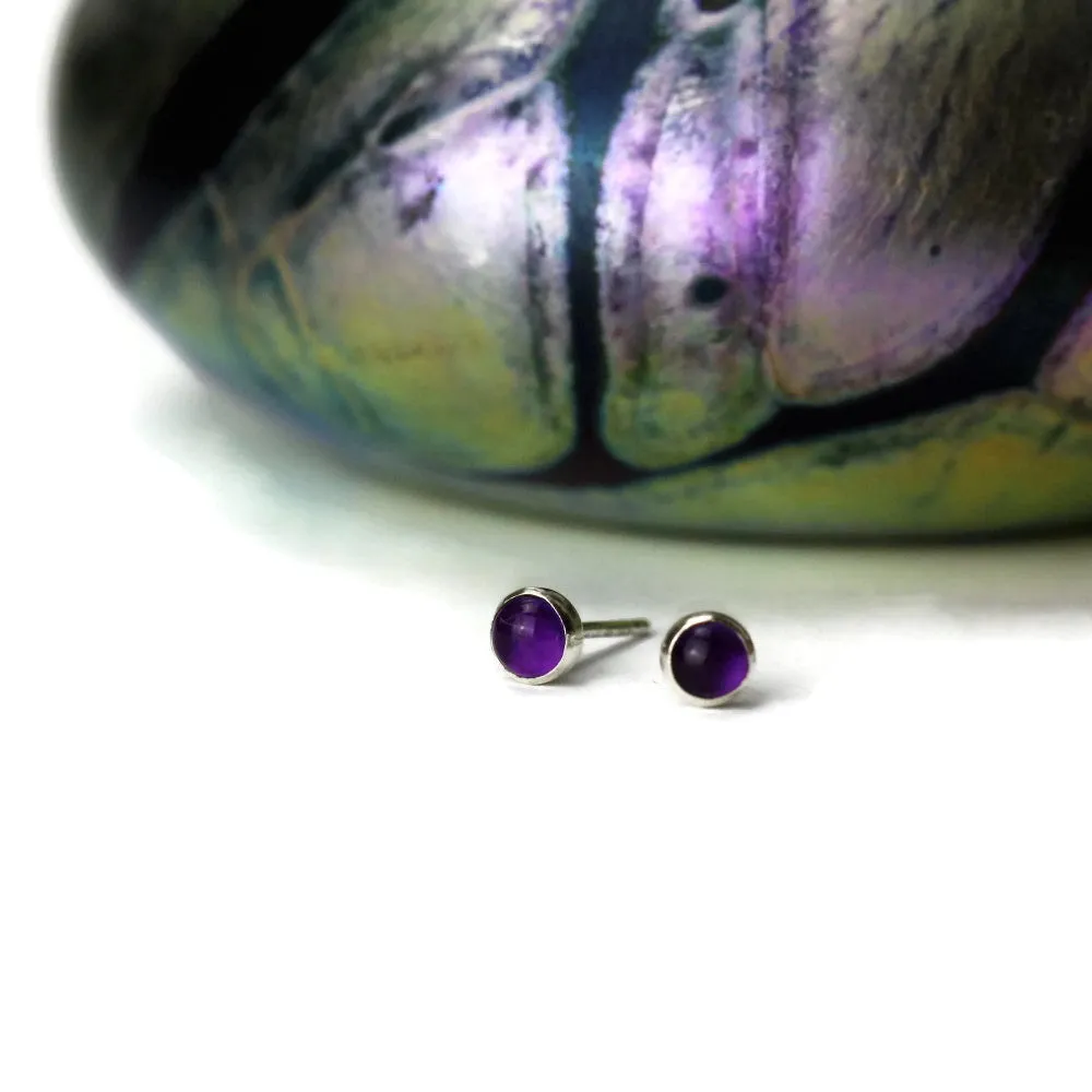 Gypsy Silver Amethyst Studs
