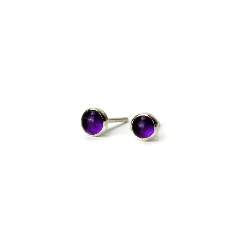Gypsy Silver Amethyst Studs