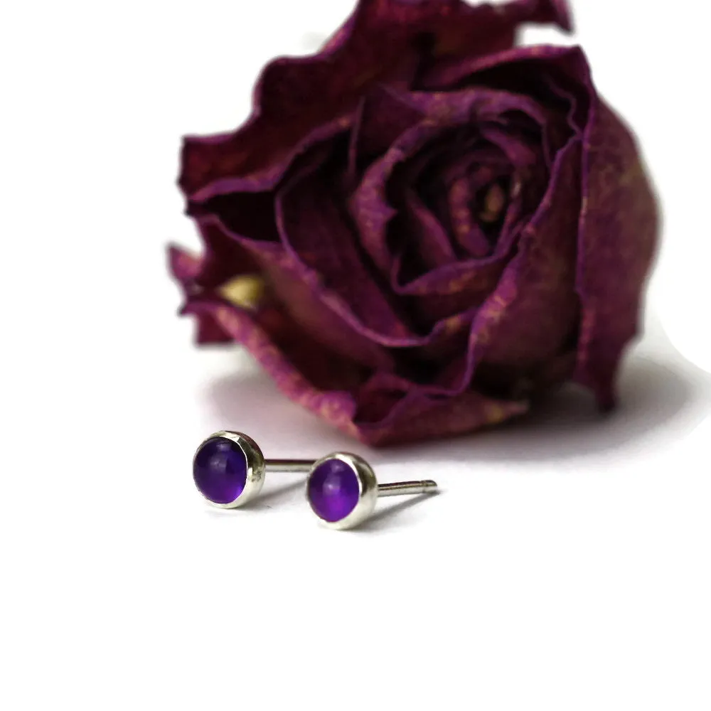 Gypsy Silver Amethyst Studs