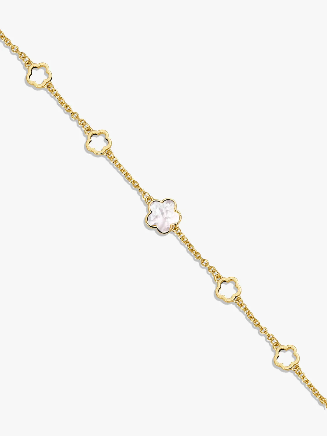 Mother Of Pearl Flower Station Bracelet
