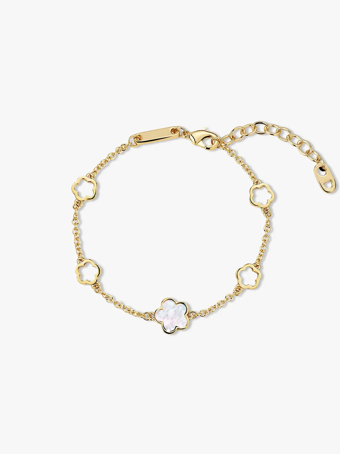 Mother Of Pearl Flower Station Bracelet