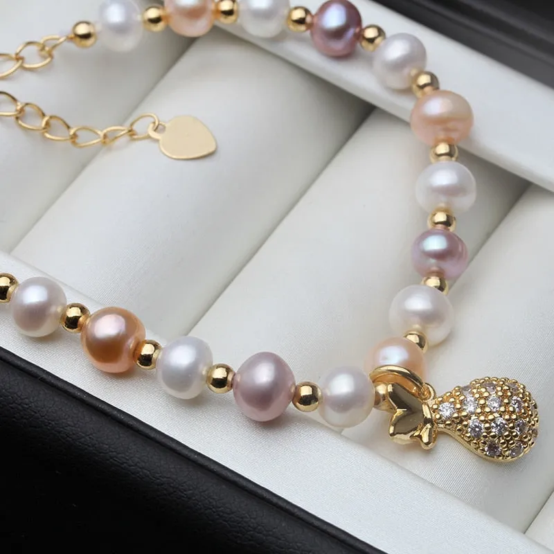Multi Color Natural Freshwater Pearl Bracelets