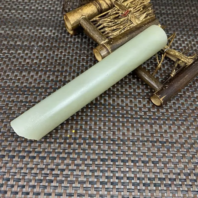 Natural Kunlun Jade Rough Nephrite Raw (200g,14.4X2.4cm)