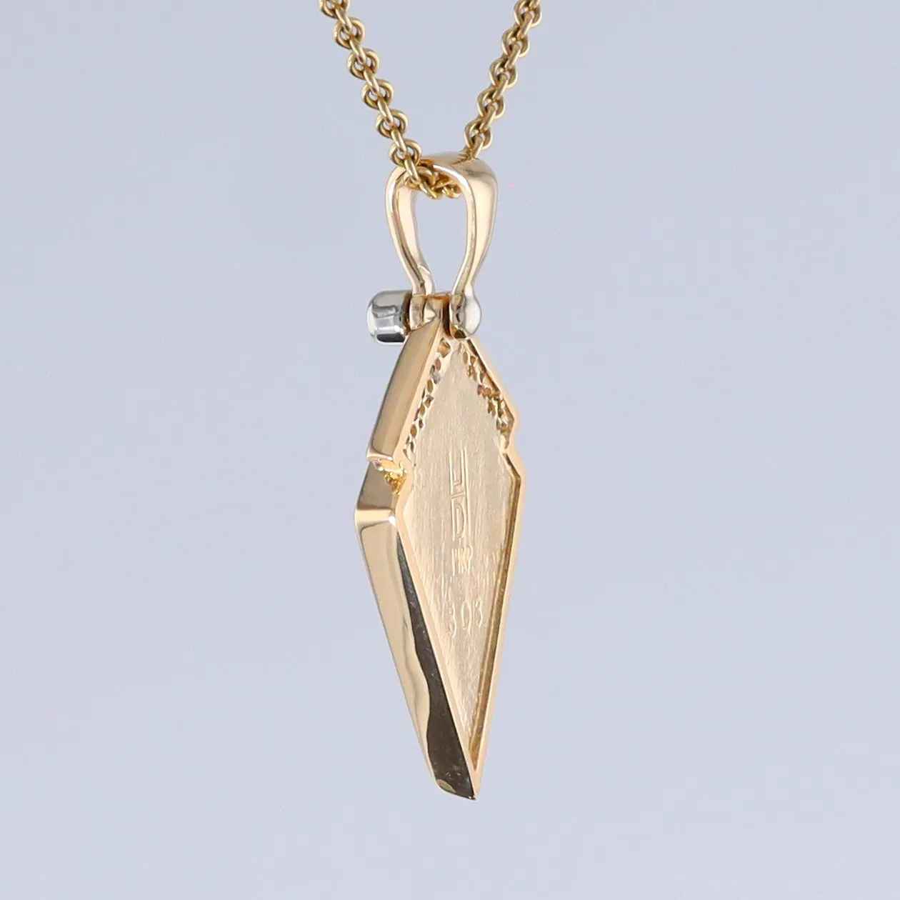 Opal Pendant Inlaid Kite Design with .19ctw Round Diamonds
