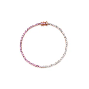 Pink Sapphire and Diamond Tennis Bracelet