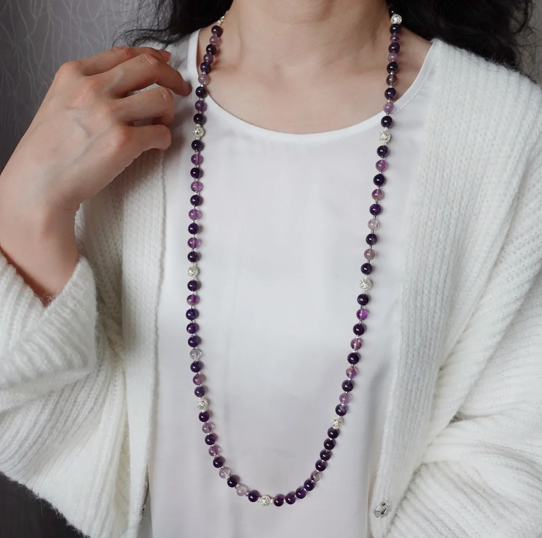 Return to Origin Beaded Amethyst Necklace