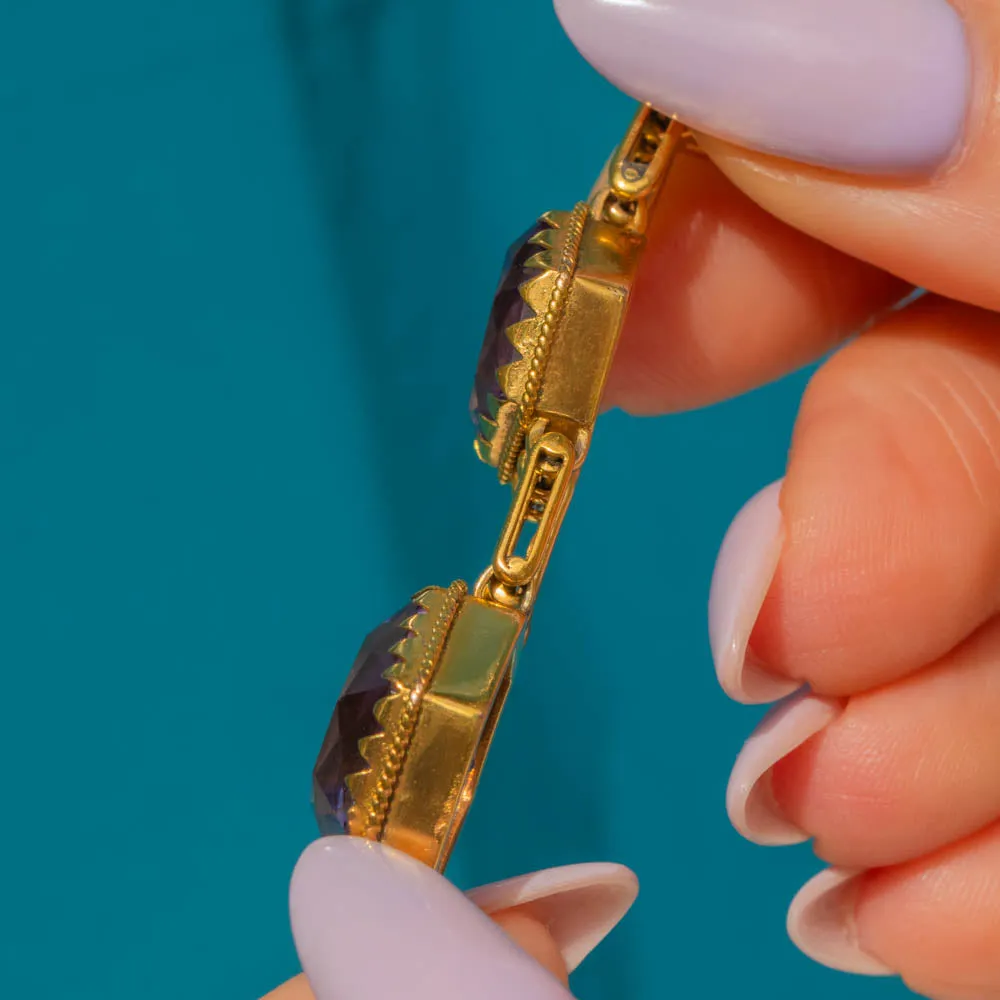 Victorian 9ct Gold Amethyst Bracelet
