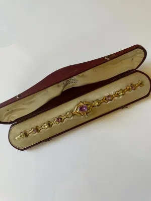 Victorian Chrysoberyl and Amethyst Bracelet