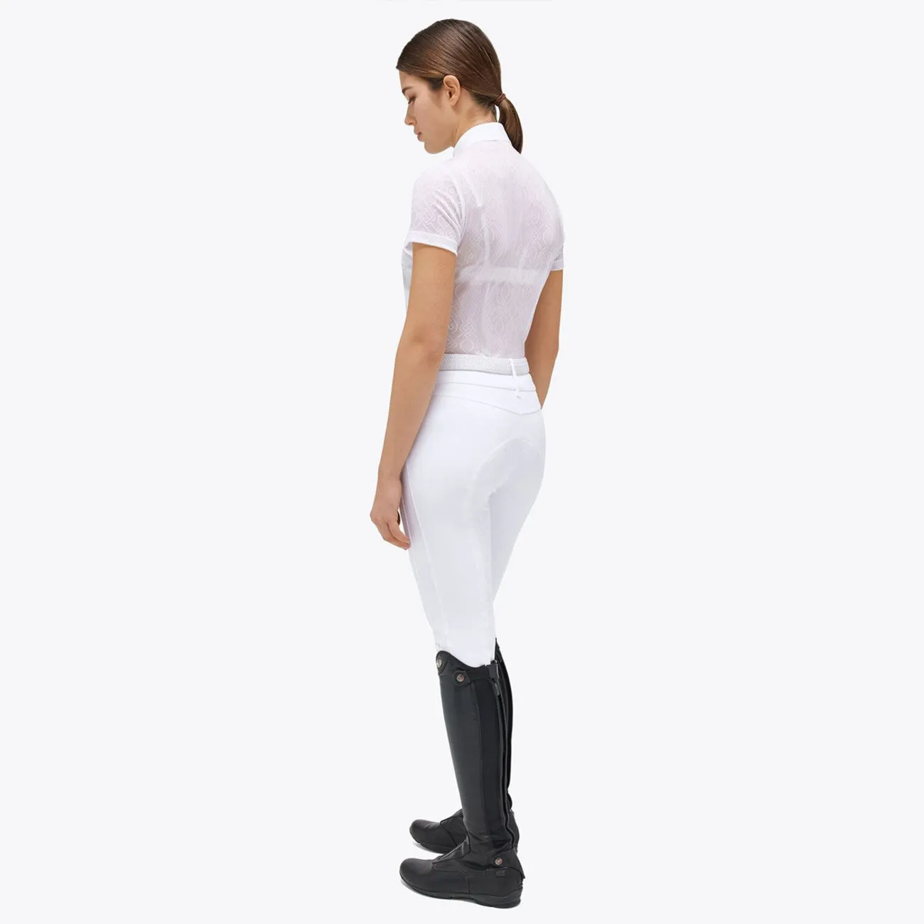 WOMEN&#x27;S JERSEY COMPETITION SHIRT SHORT SLEEVE PEARL GREY/WHITE